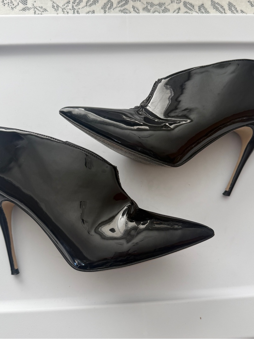 Guess Black Faux Patent Pointed-Toe Stiletto Heels - Women's Dress Pumps 8.5M
